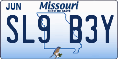 MO license plate SL9B3Y