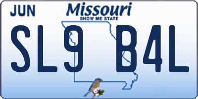 MO license plate SL9B4L