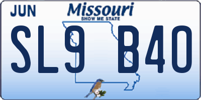 MO license plate SL9B4O