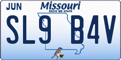 MO license plate SL9B4V