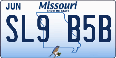 MO license plate SL9B5B