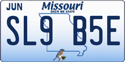 MO license plate SL9B5E