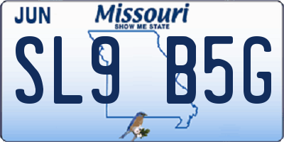 MO license plate SL9B5G
