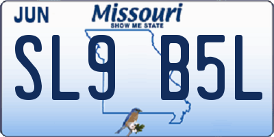 MO license plate SL9B5L