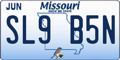 MO license plate SL9B5N
