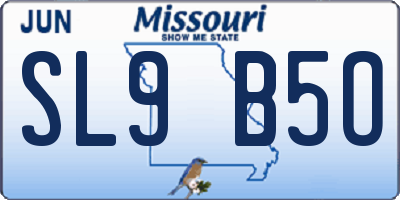 MO license plate SL9B5O
