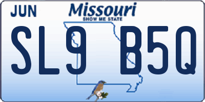 MO license plate SL9B5Q