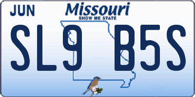 MO license plate SL9B5S