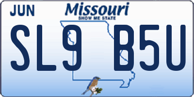 MO license plate SL9B5U
