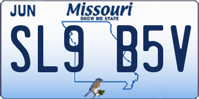 MO license plate SL9B5V
