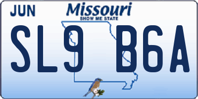 MO license plate SL9B6A