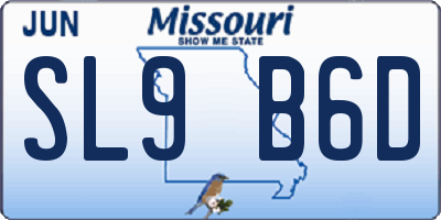 MO license plate SL9B6D