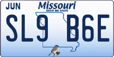 MO license plate SL9B6E