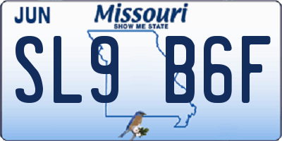 MO license plate SL9B6F