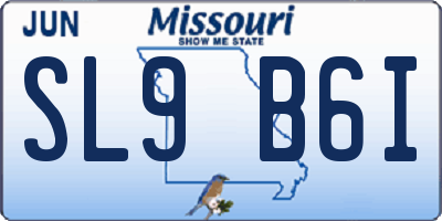 MO license plate SL9B6I