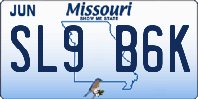 MO license plate SL9B6K