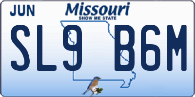 MO license plate SL9B6M