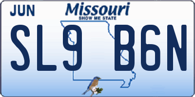 MO license plate SL9B6N