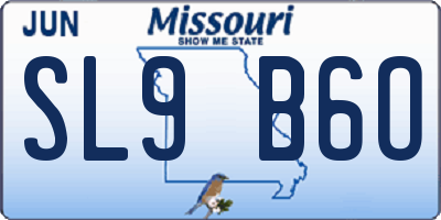 MO license plate SL9B6O