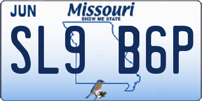 MO license plate SL9B6P