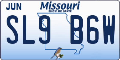 MO license plate SL9B6W