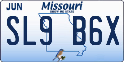 MO license plate SL9B6X