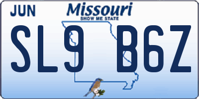 MO license plate SL9B6Z