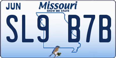 MO license plate SL9B7B