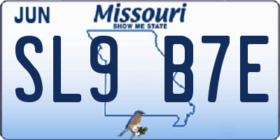 MO license plate SL9B7E
