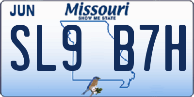 MO license plate SL9B7H