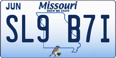 MO license plate SL9B7I