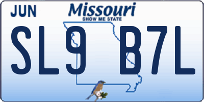MO license plate SL9B7L