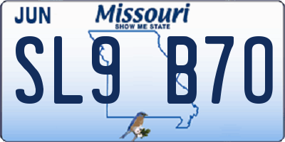 MO license plate SL9B7O