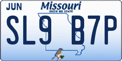 MO license plate SL9B7P