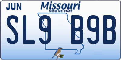 MO license plate SL9B9B
