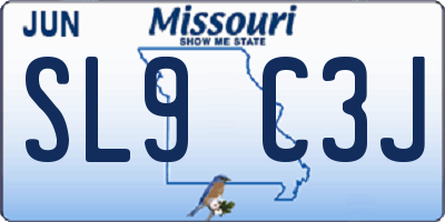 MO license plate SL9C3J