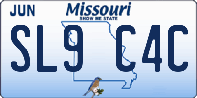 MO license plate SL9C4C