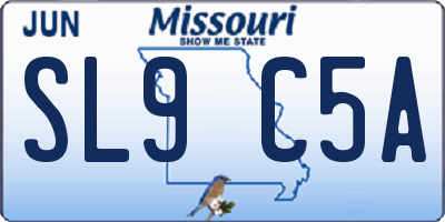 MO license plate SL9C5A