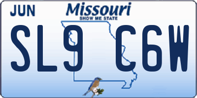 MO license plate SL9C6W