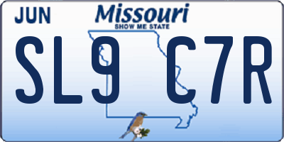 MO license plate SL9C7R