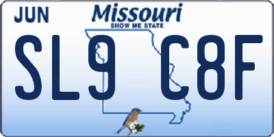 MO license plate SL9C8F