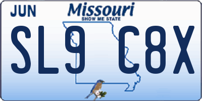 MO license plate SL9C8X