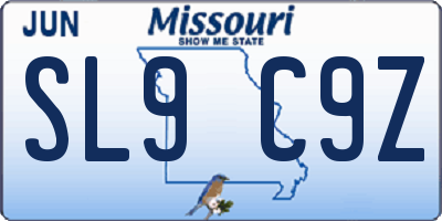 MO license plate SL9C9Z