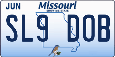 MO license plate SL9D0B
