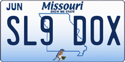 MO license plate SL9D0X