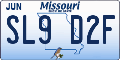 MO license plate SL9D2F