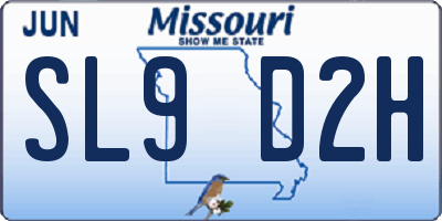 MO license plate SL9D2H