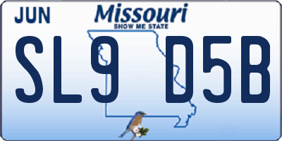 MO license plate SL9D5B