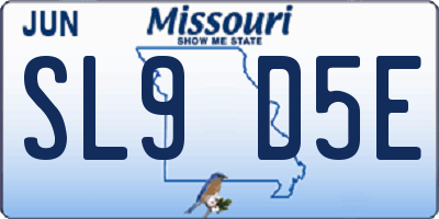 MO license plate SL9D5E