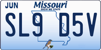 MO license plate SL9D5V